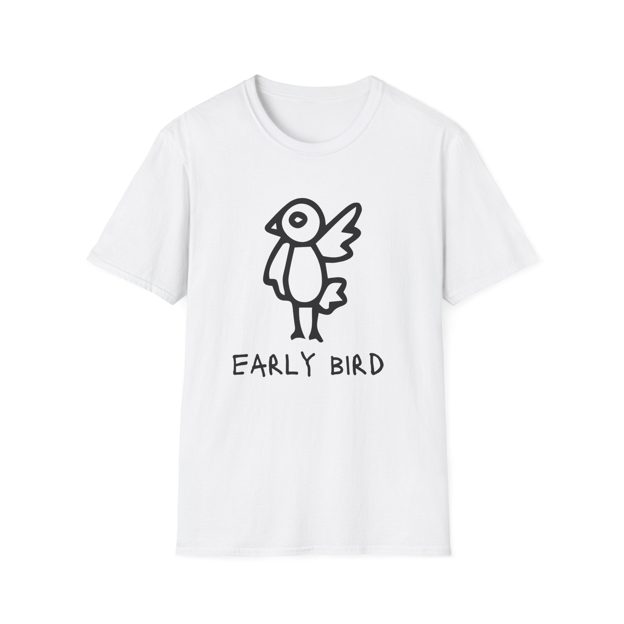 Early Bird Graphic T-Shirt — Cute Minimalist Bird Tee
