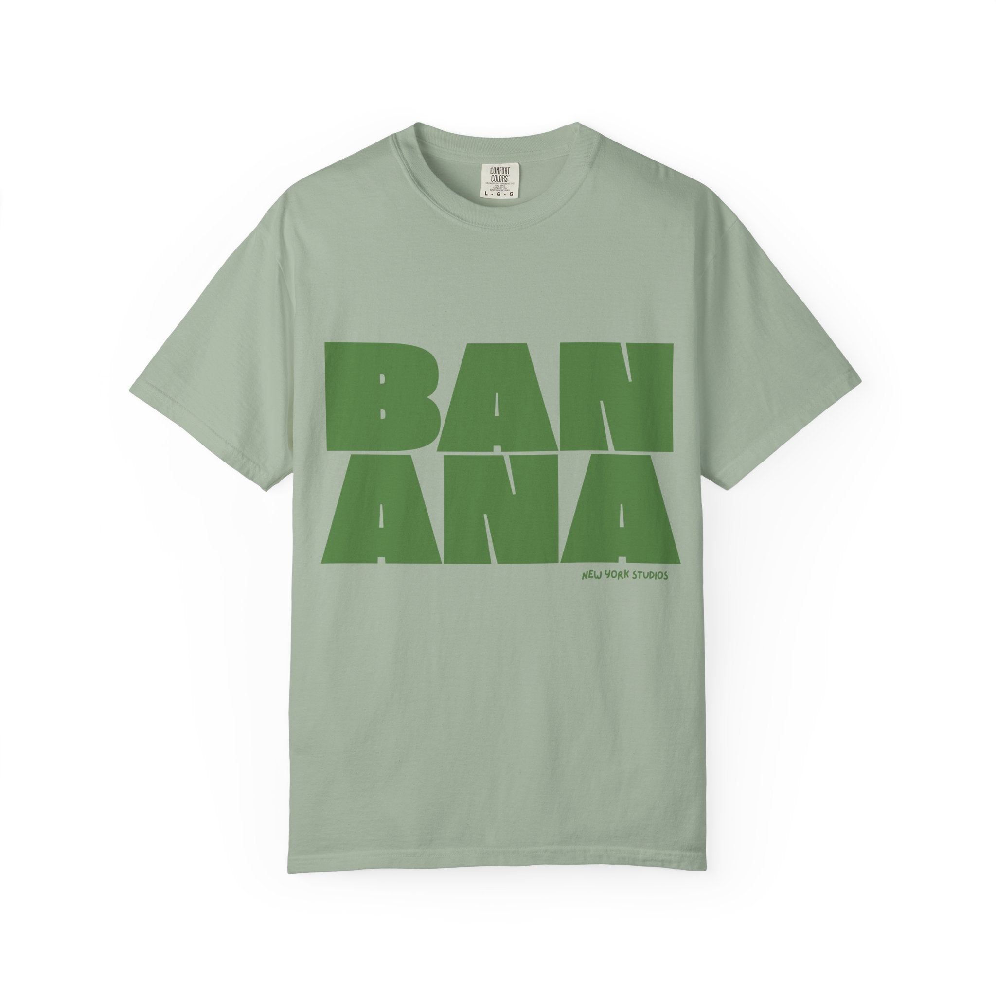 BANANA  - Bold Block T-Shirt — Retro Green Graphic Tee